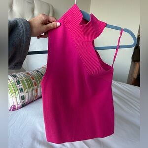 Alice & Olivia Pink Sleeveless Turtleneck